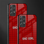 sad girl glass case for samsung galaxy a72 image-2