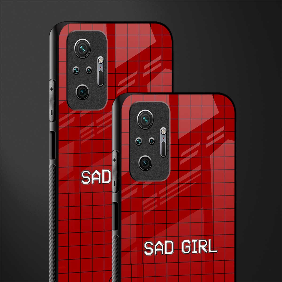 sad girl glass case for redmi note 10 pro image-2