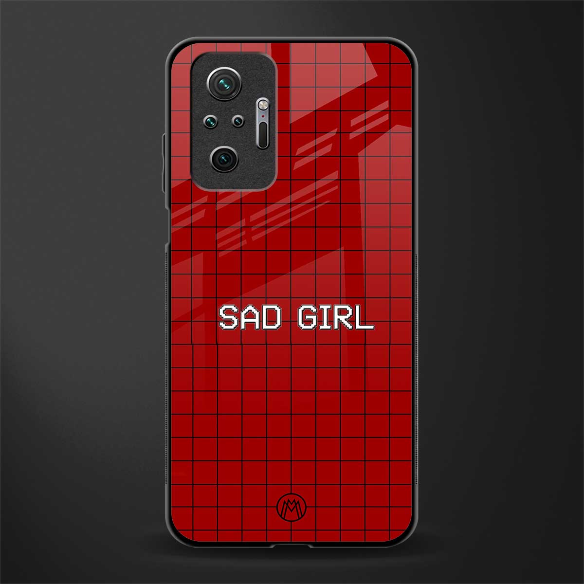 sad girl glass case for redmi note 10 pro image