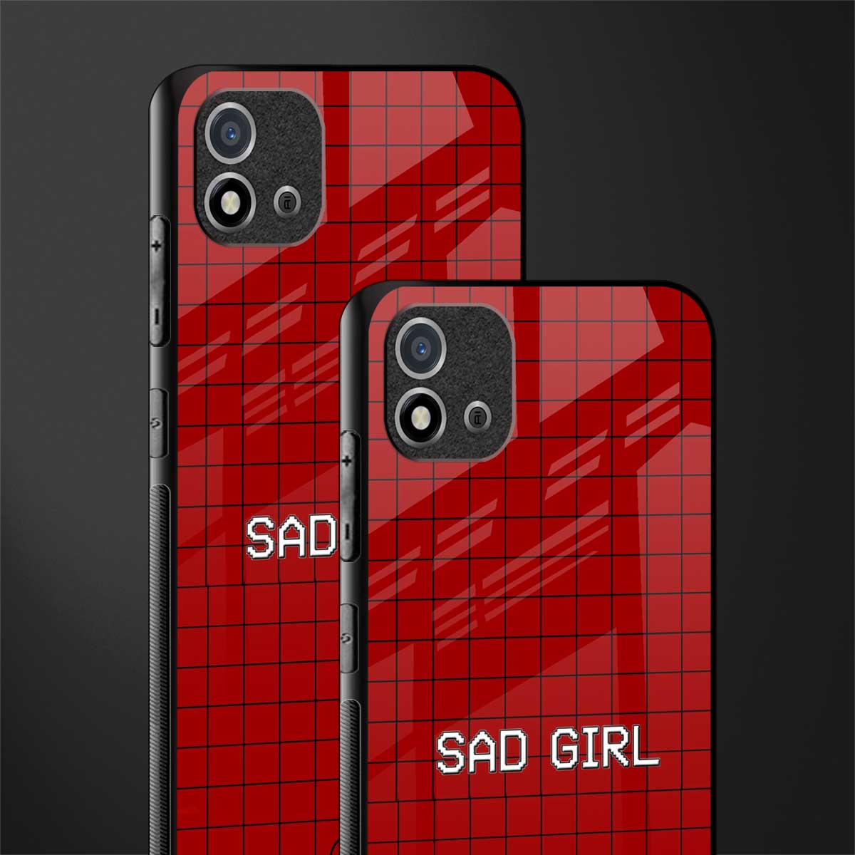 sad girl glass case for realme c20 image-2