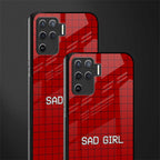 sad girl glass case for oppo f19 pro image-2