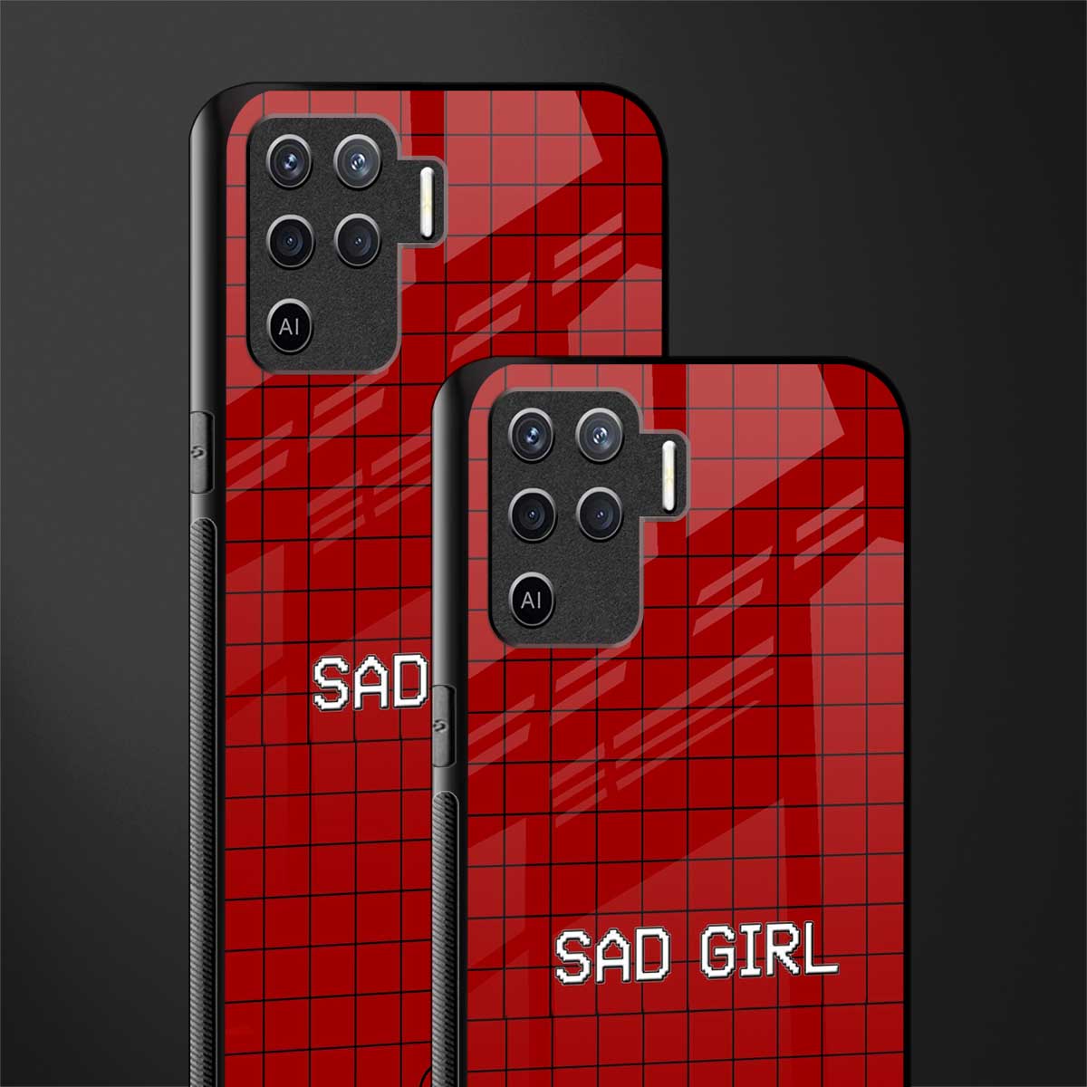 sad girl glass case for oppo f19 pro image-2