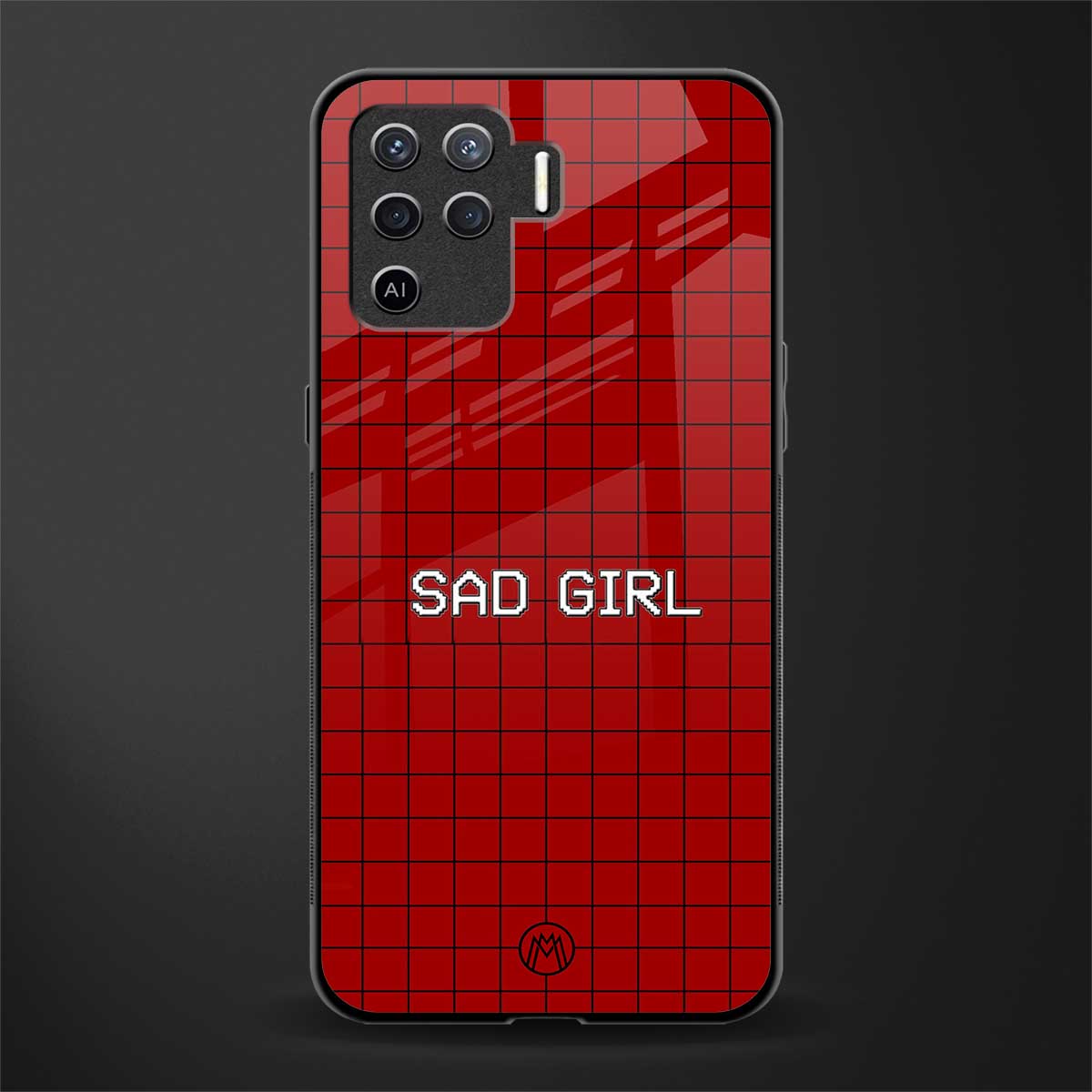 sad girl glass case for oppo f19 pro image