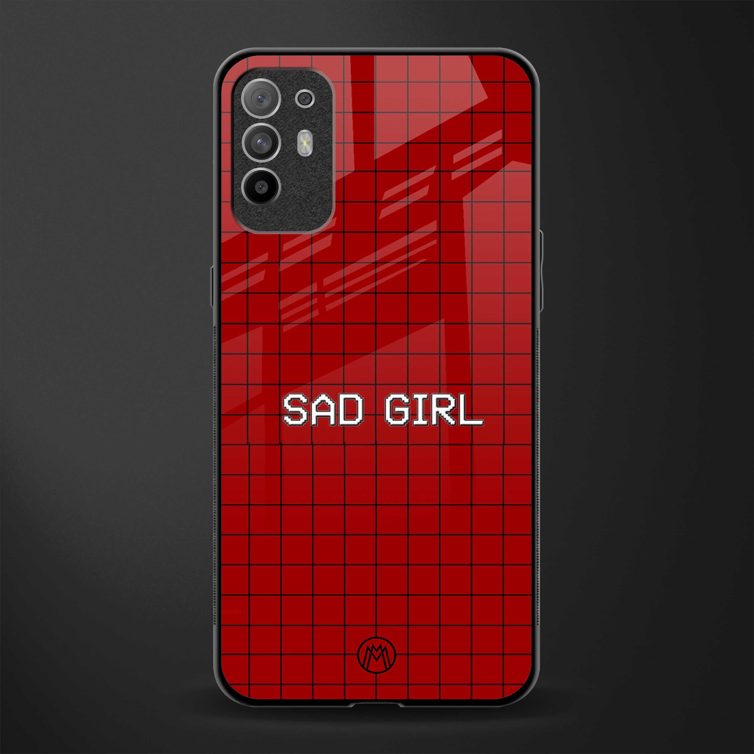 sad girl glass case for oppo f19 pro plus image