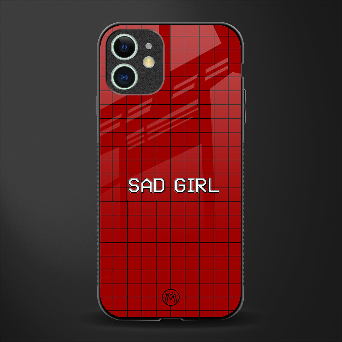 sad girl glass case for iphone 12 image