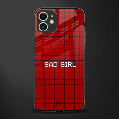 sad girl glass case for iphone 12 mini image