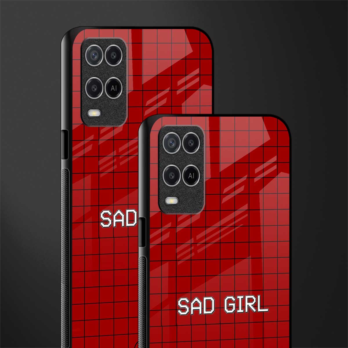 sad girl glass case for oppo a54 image-2