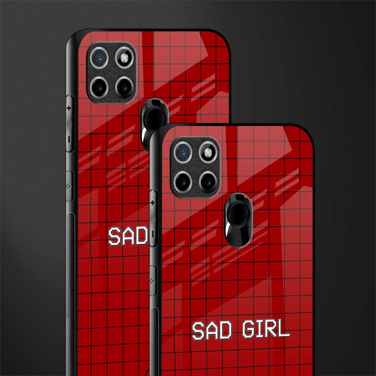 sad girl glass case for realme c21 image-2