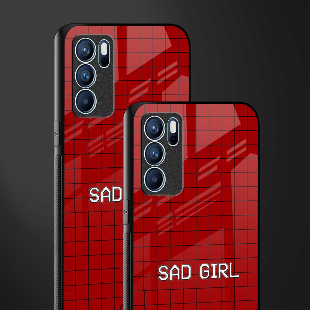 sad girl glass case for oppo reno6 5g image-2