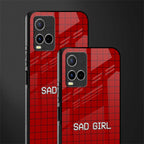 sad girl glass case for vivo y21t image-2