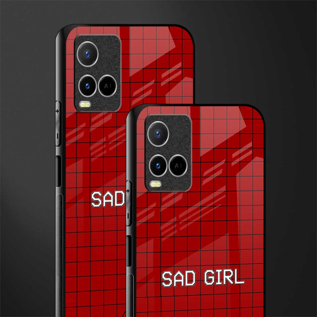 sad girl glass case for vivo y21s image-2