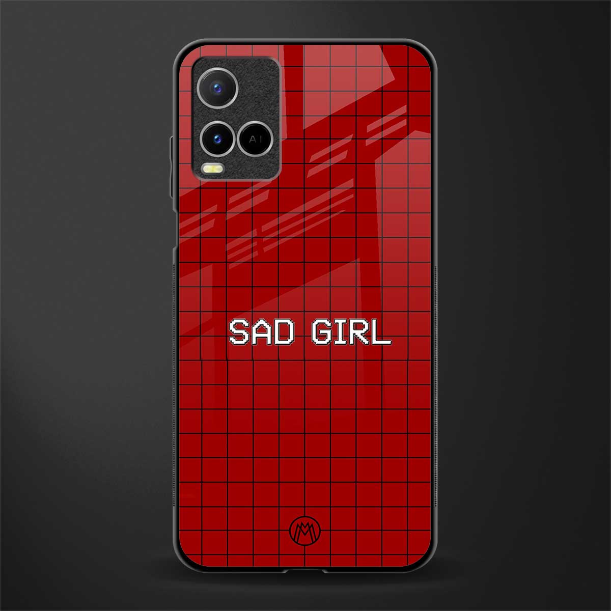 sad girl glass case for vivo y21 image