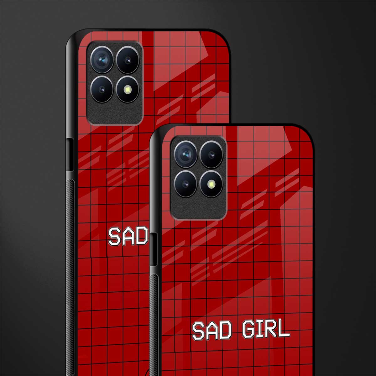 sad girl glass case for realme narzo 50 image-2