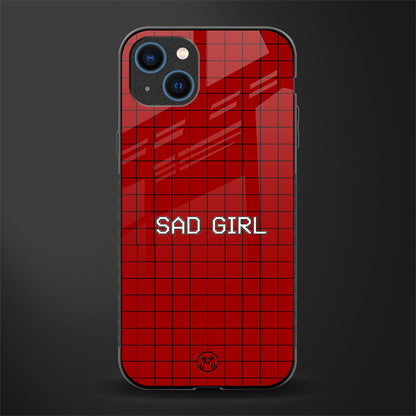 sad girl glass case for iphone 13 image