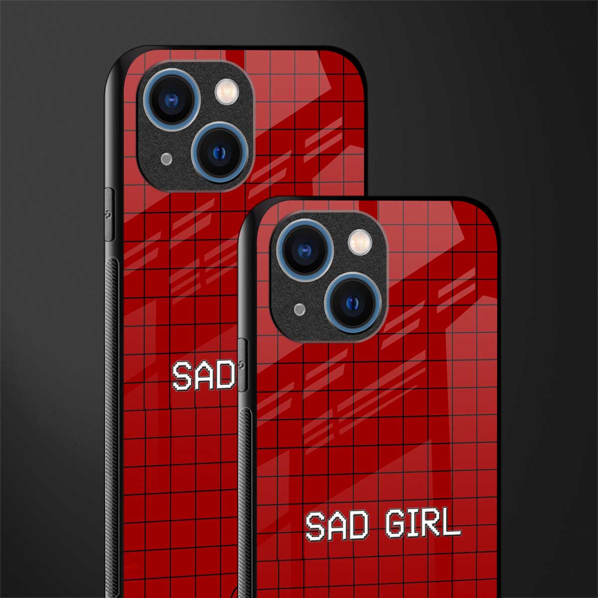 sad girl glass case for iphone 13 mini image-2