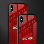 sad girl glass case for iphone xs max image-2