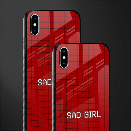 sad girl glass case for iphone xs max image-2