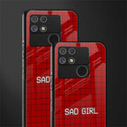 sad girl back phone cover | glass case for realme narzo 50a