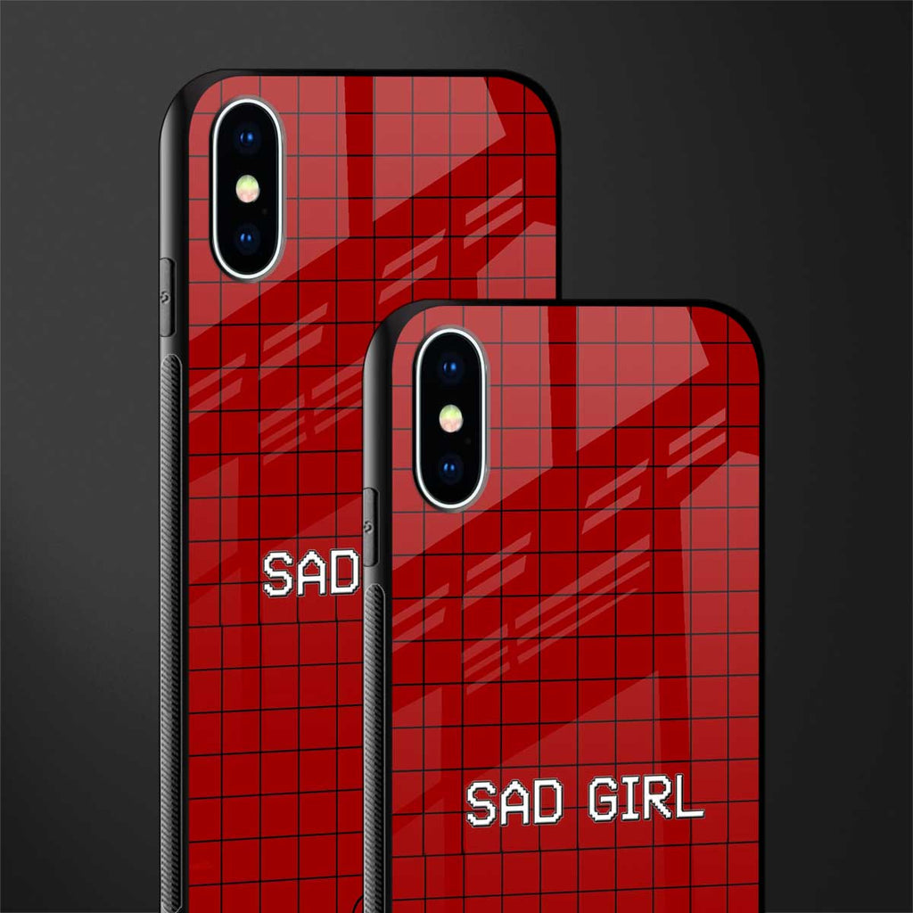 sad girl glass case for iphone x image-2