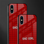 sad girl glass case for iphone x image-2
