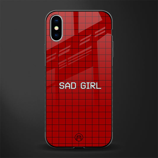 sad girl glass case for iphone xs image