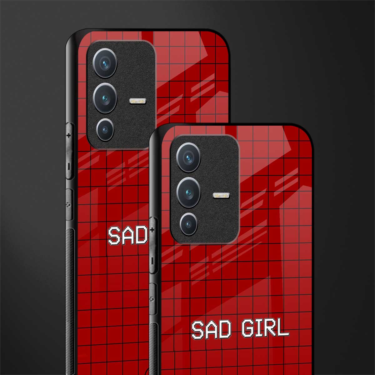 sad girl glass case for vivo v23 5g image-2