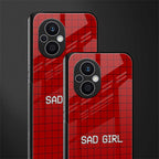 sad girl back phone cover | glass case for oppo f21 pro 5g