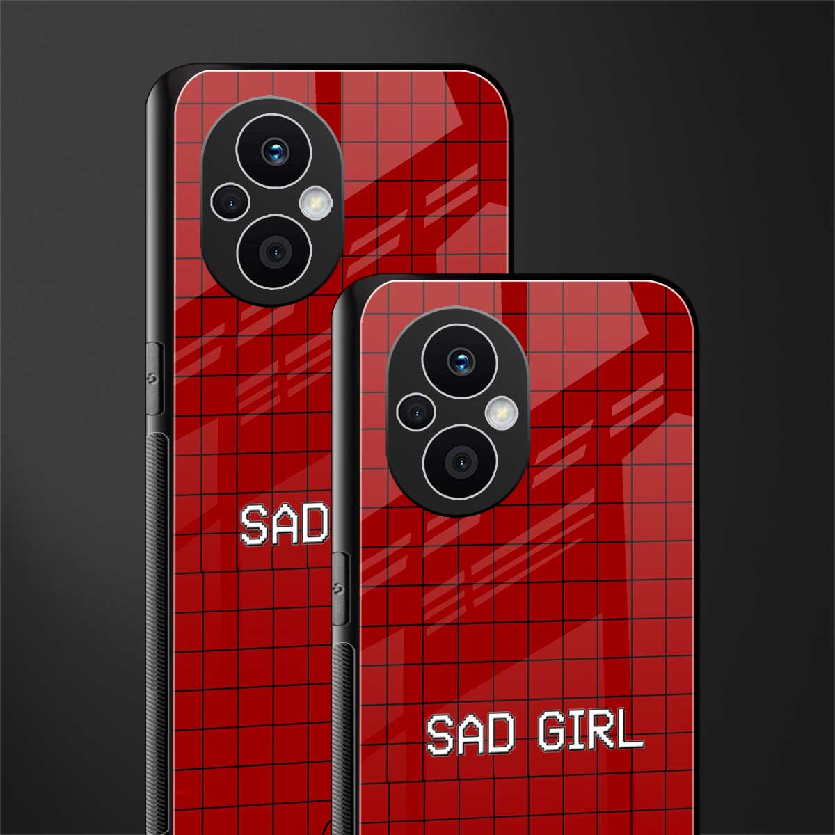 sad girl back phone cover | glass case for oppo f21 pro 5g