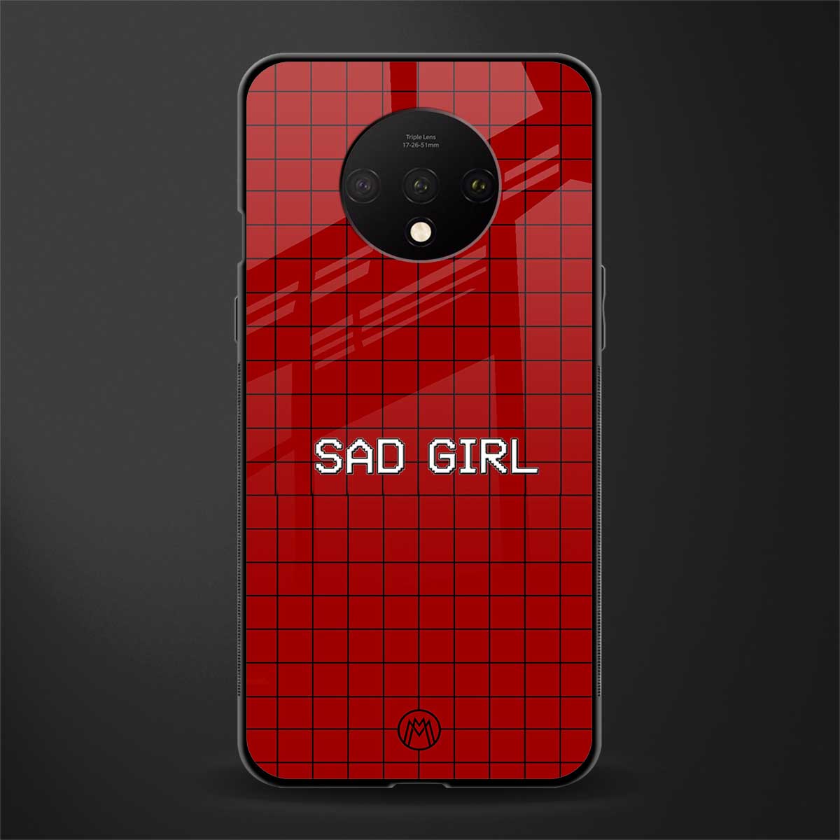 sad girl glass case for oneplus 7t image