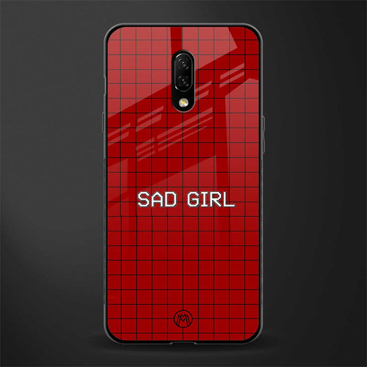 sad girl glass case for oneplus 7 image