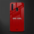 sad girl glass case for samsung a21 image