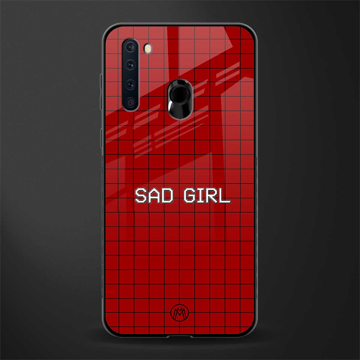 sad girl glass case for samsung a21 image
