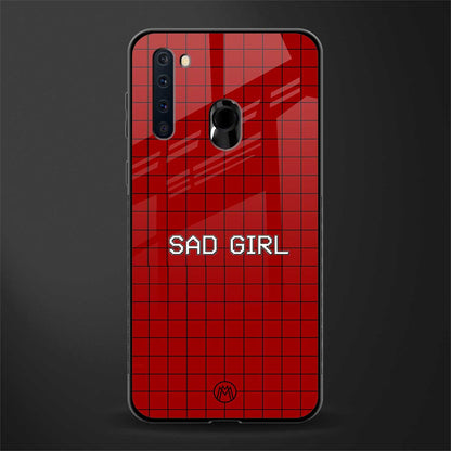 sad girl glass case for samsung a21 image