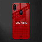 sad girl glass case for samsung a11 image