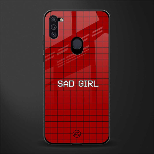 sad girl glass case for samsung a11 image