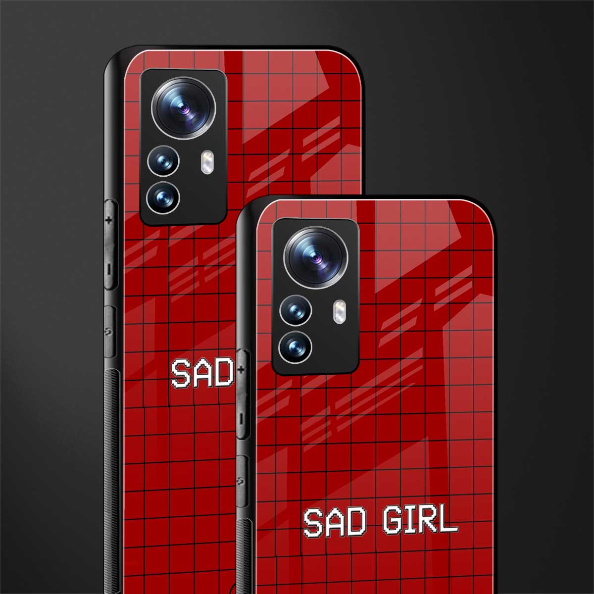 sad girl back phone cover | glass case for xiaomi 12 pro