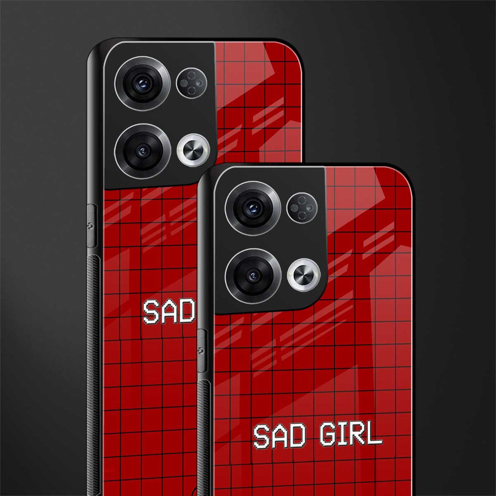 sad girl back phone cover | glass case for oppo reno 8