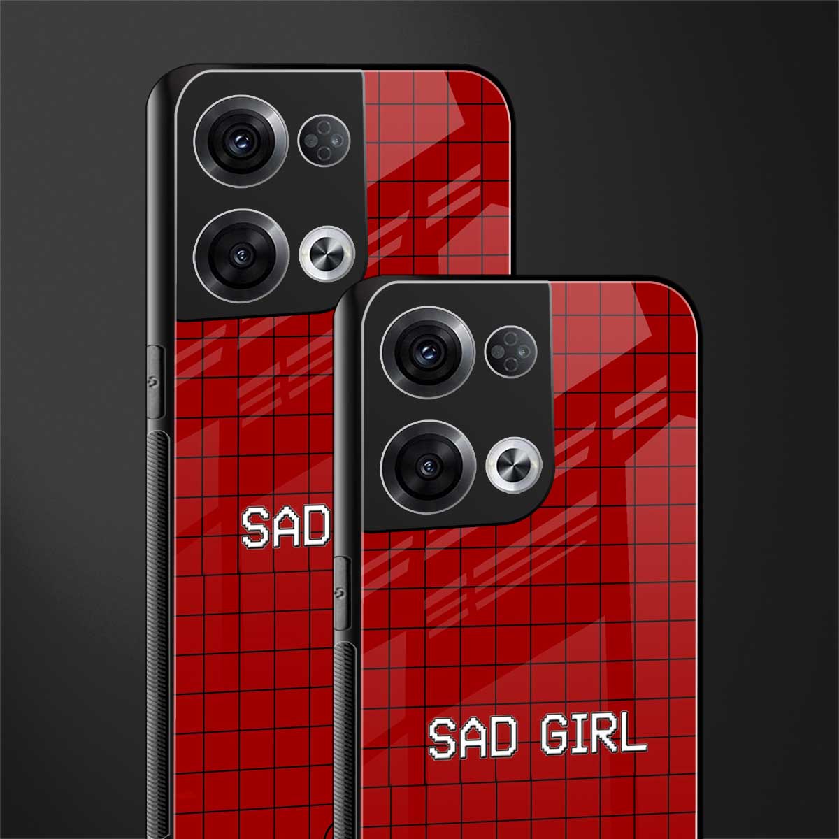 sad girl back phone cover | glass case for oppo reno 8 pro