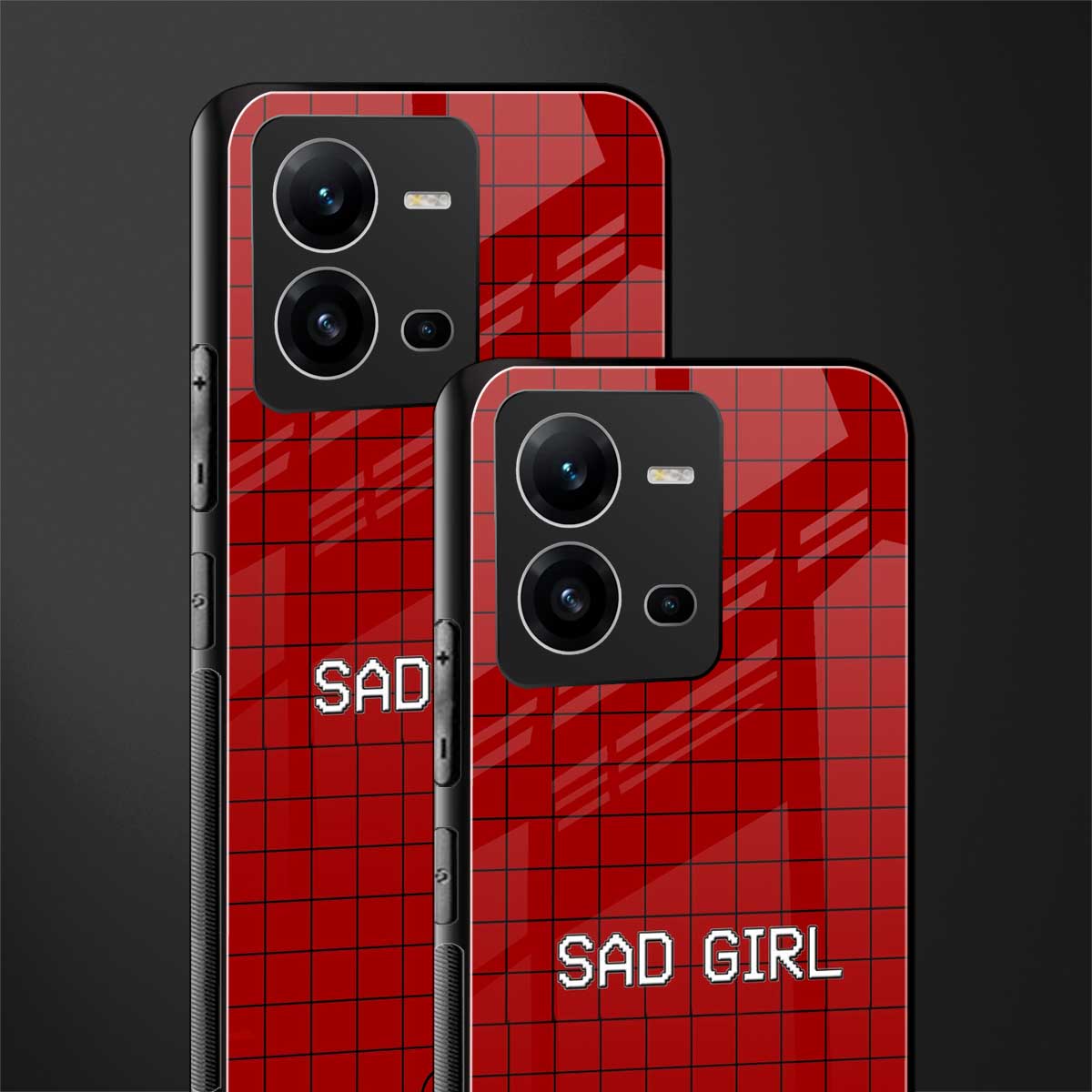 sad girl back phone cover | glass case for vivo v25-5g