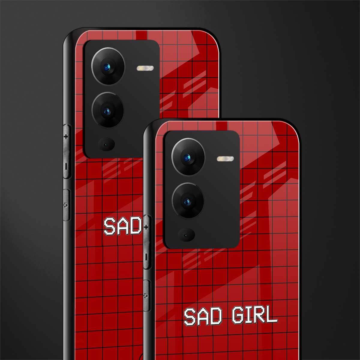 sad girl back phone cover | glass case for vivo v25 pro 5g