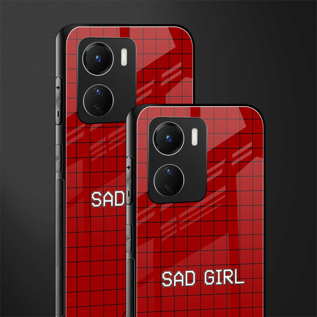 sad girl back phone cover | glass case for vivo y16