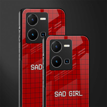 sad girl back phone cover | glass case for vivo y35 4g