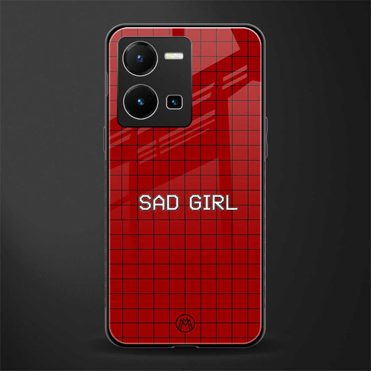 sad girl back phone cover | glass case for vivo y35 4g