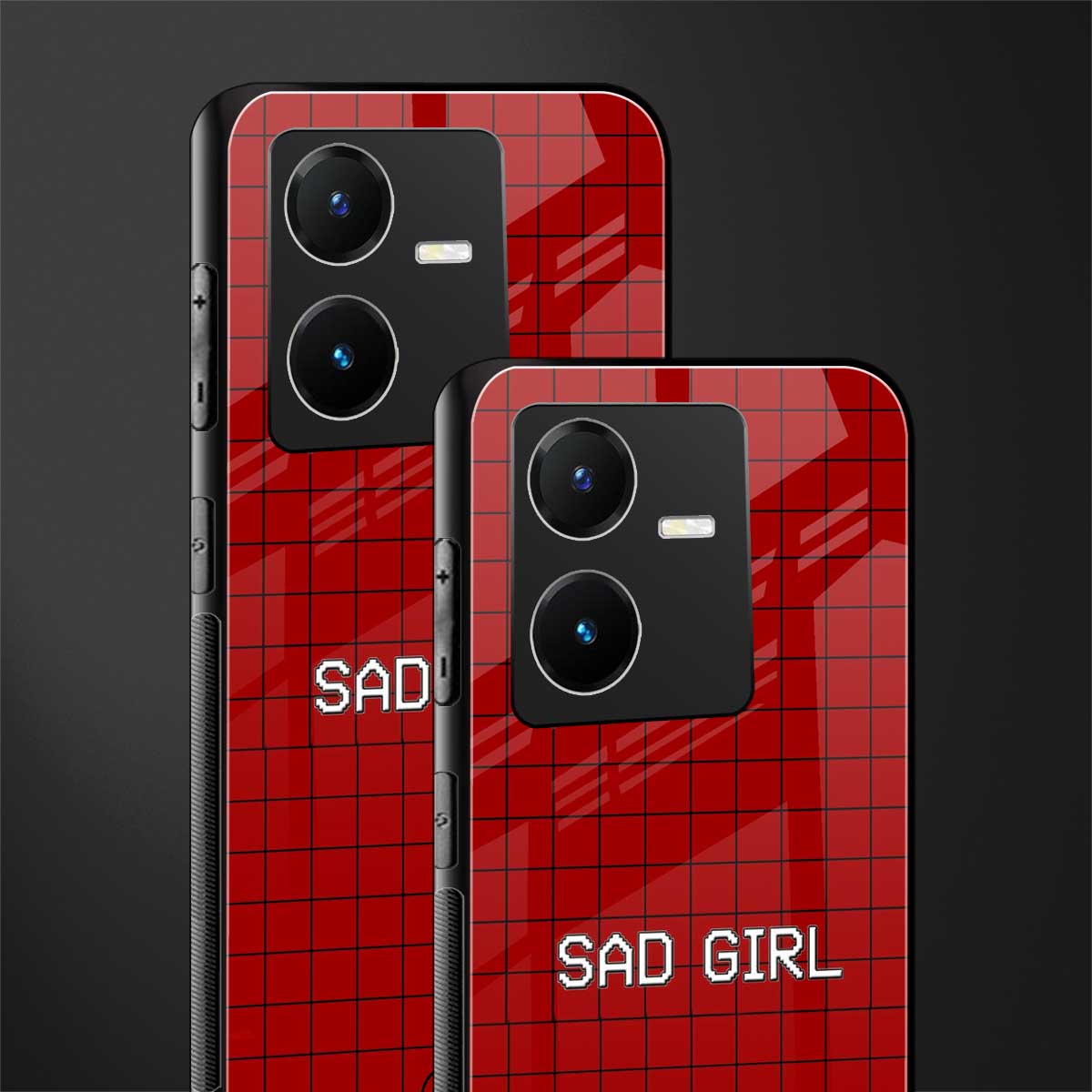 sad girl back phone cover | glass case for vivo y22