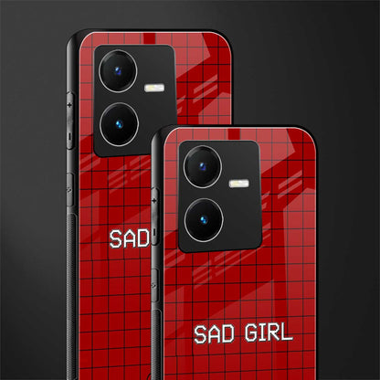 sad girl back phone cover | glass case for vivo y22