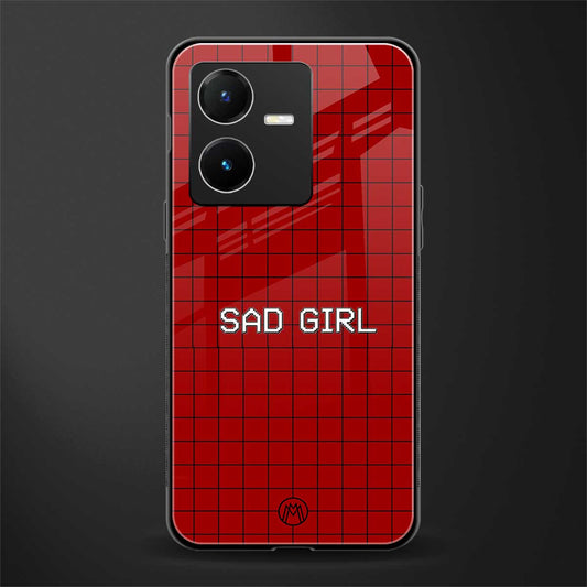sad girl back phone cover | glass case for vivo y22