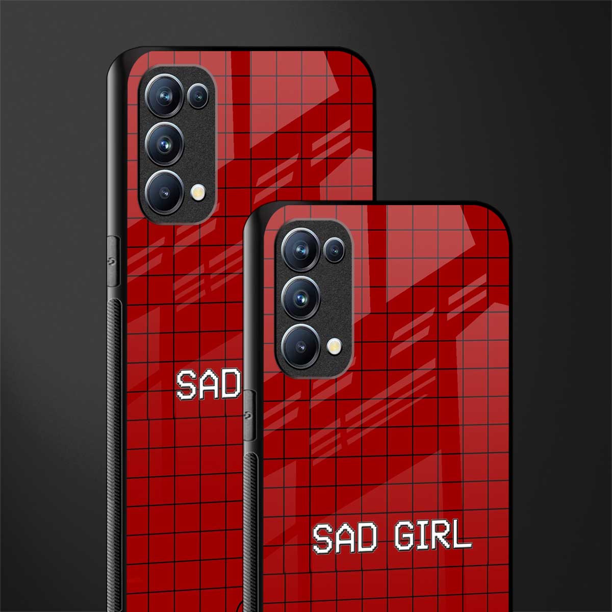 sad girl back phone cover | glass case for oppo reno 5