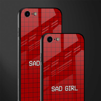 sad girl glass case for iphone 7 image-2
