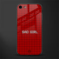 sad girl glass case for iphone 8 image