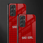 sad girl back phone cover | glass case for samsung galaxy a54 5g